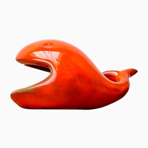 Ceramic Whale Figurine Ashtray from Ceramica D'Arte, Salerno, Italy, 1970s-UAH-1720995