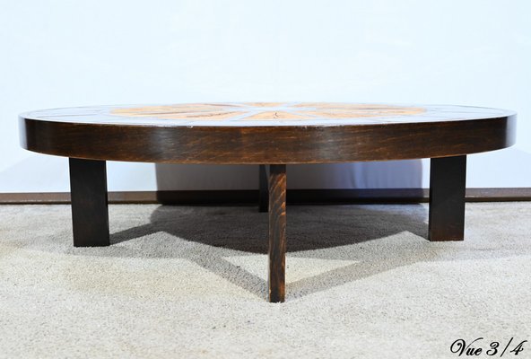 Ceramics and Sandstone Coffee Table from Vallauris, 1960s-RVK-1744078