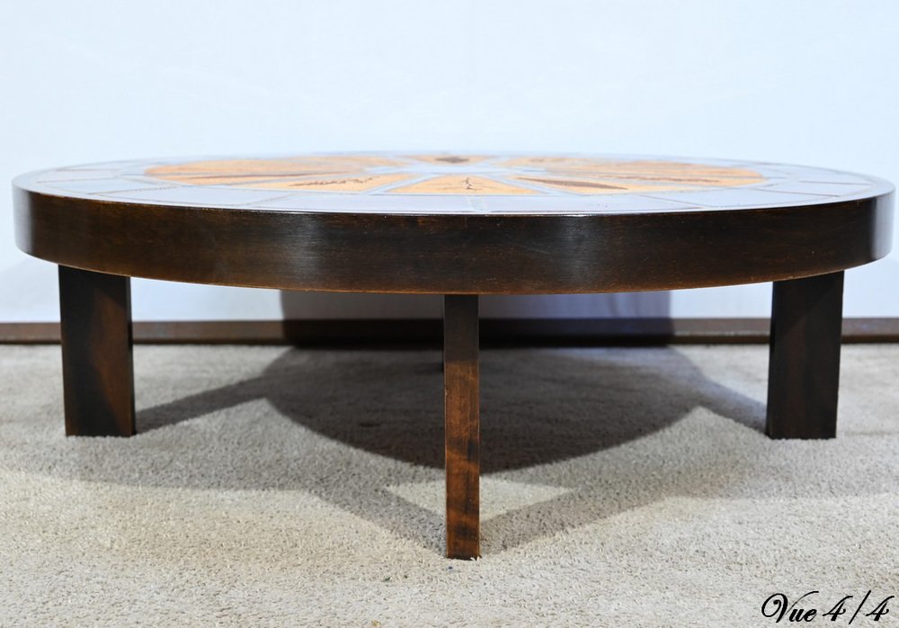 Ceramics and Sandstone Coffee Table from Vallauris, 1960s