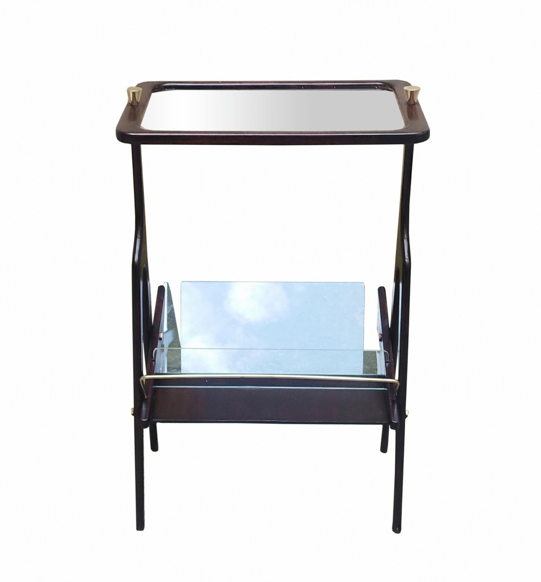 Cesare Lacca Side Table with Magazine Holder attributed to Cesare Lacca for Cesare Lacca, Italy, 1950s