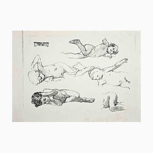 Cesare Maccari, Study for a Fresco, Lithograph, Early 20th Century-ZCI-1762041