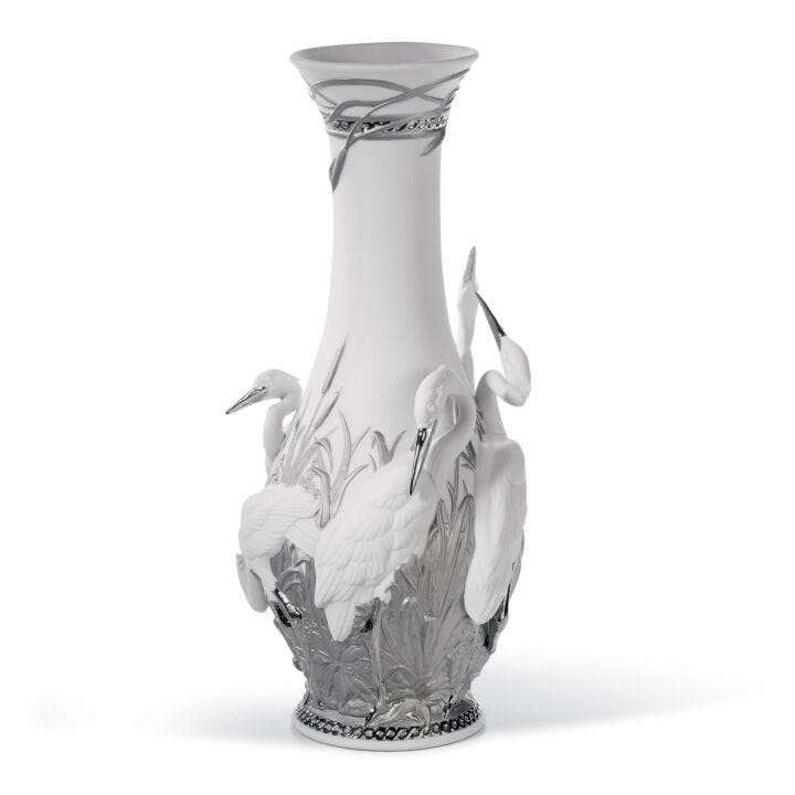 Herons' Realm Vase by Lladró #Silver Lustre