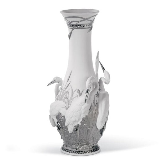 Herons' Realm Vase by Lladró #Silver Lustre