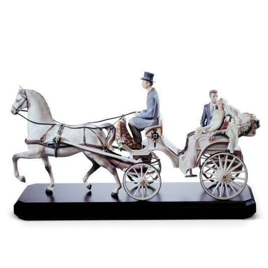 Bridal Carriage Couple Sculpture by Lladró