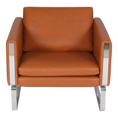 Ch-101 Armchair with Walnut Aniline Leather by Hans J. Wegner for Carl Hansen & Søn-MTD-1400443