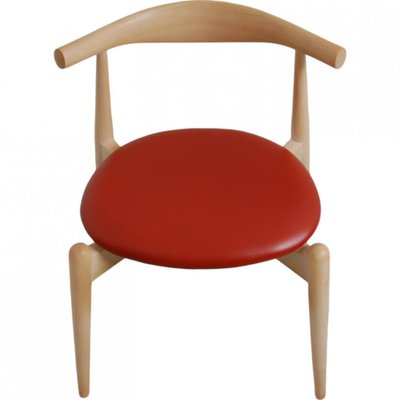 CH-20 Chairs in Beech and Red Leather by Hans Wegner, Set of 4-MTD-2028742