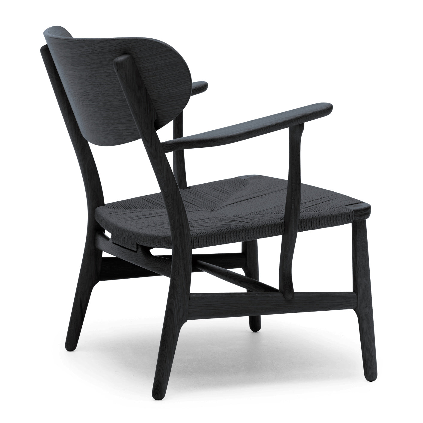 CH22 | Lounge Chair by Carl Hansen & Søn #Oak/Painted Black (CHS)/Black Paper Cord