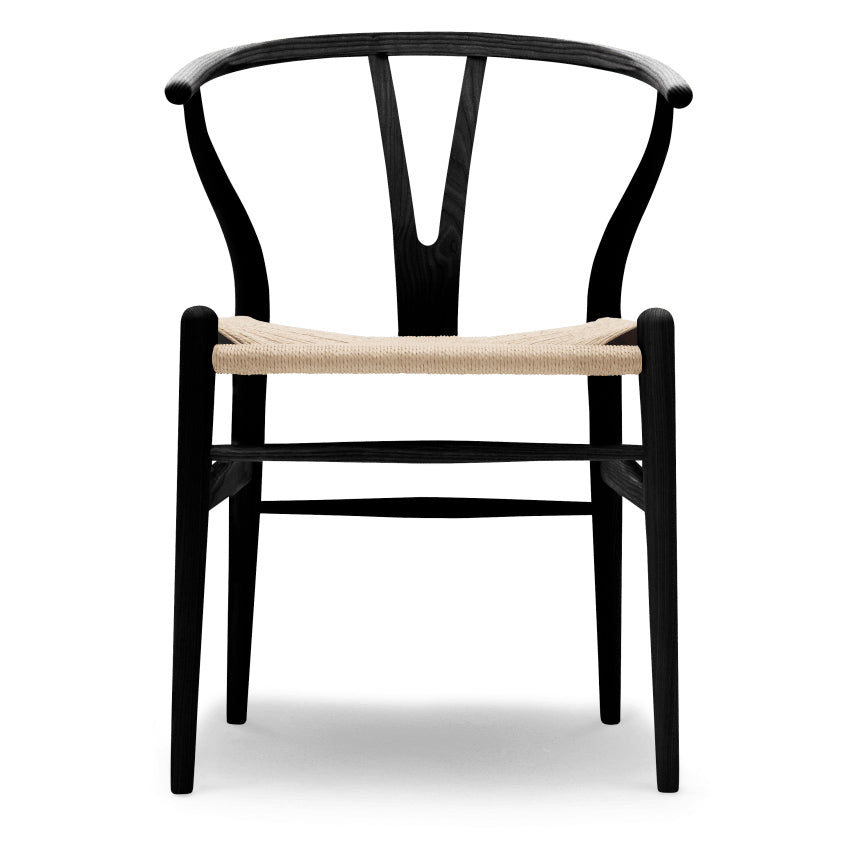 CH24 | WISHBONE CHAIR by Carl Hansen & Søn #ash/Painted Black (CHS)/Natural Paper Cord