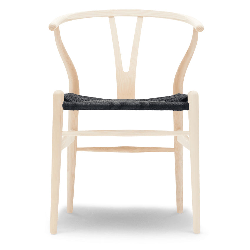 CH24 | WISHBONE CHAIR by Carl Hansen & Søn #ash/Soaped/Black Paper Cord