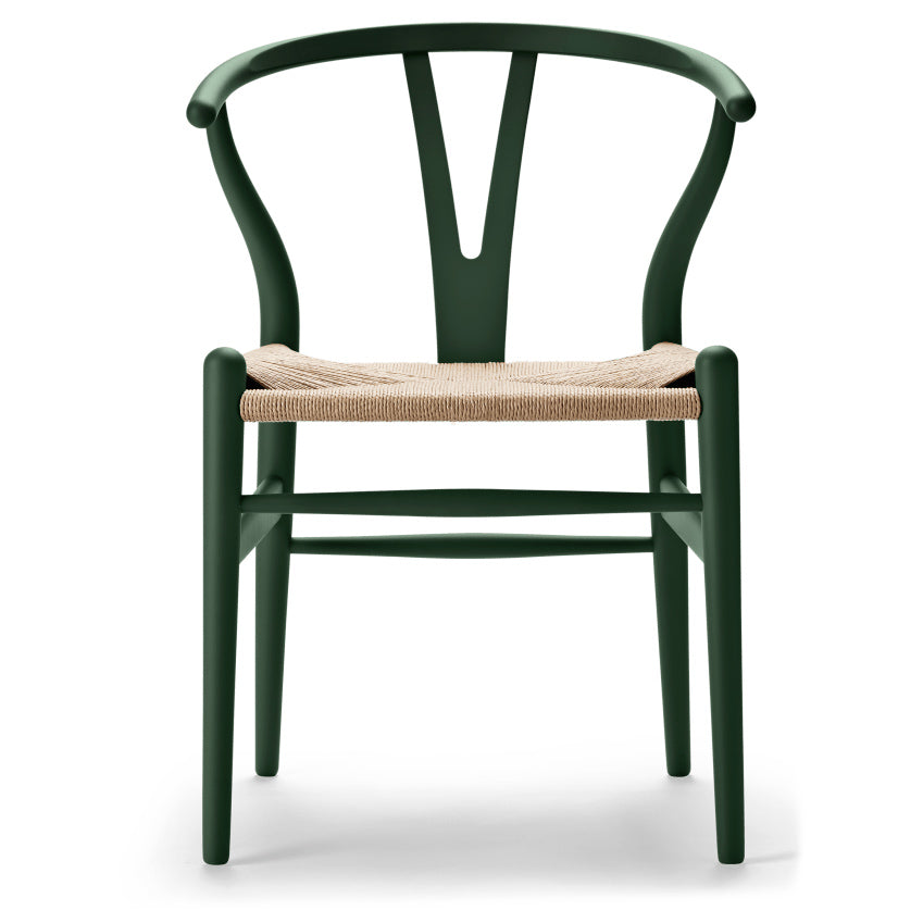 CH24 | WISHBONE CHAIR by Carl Hansen & Søn #beech/Painted Green (CHS)/Natural Paper Cord