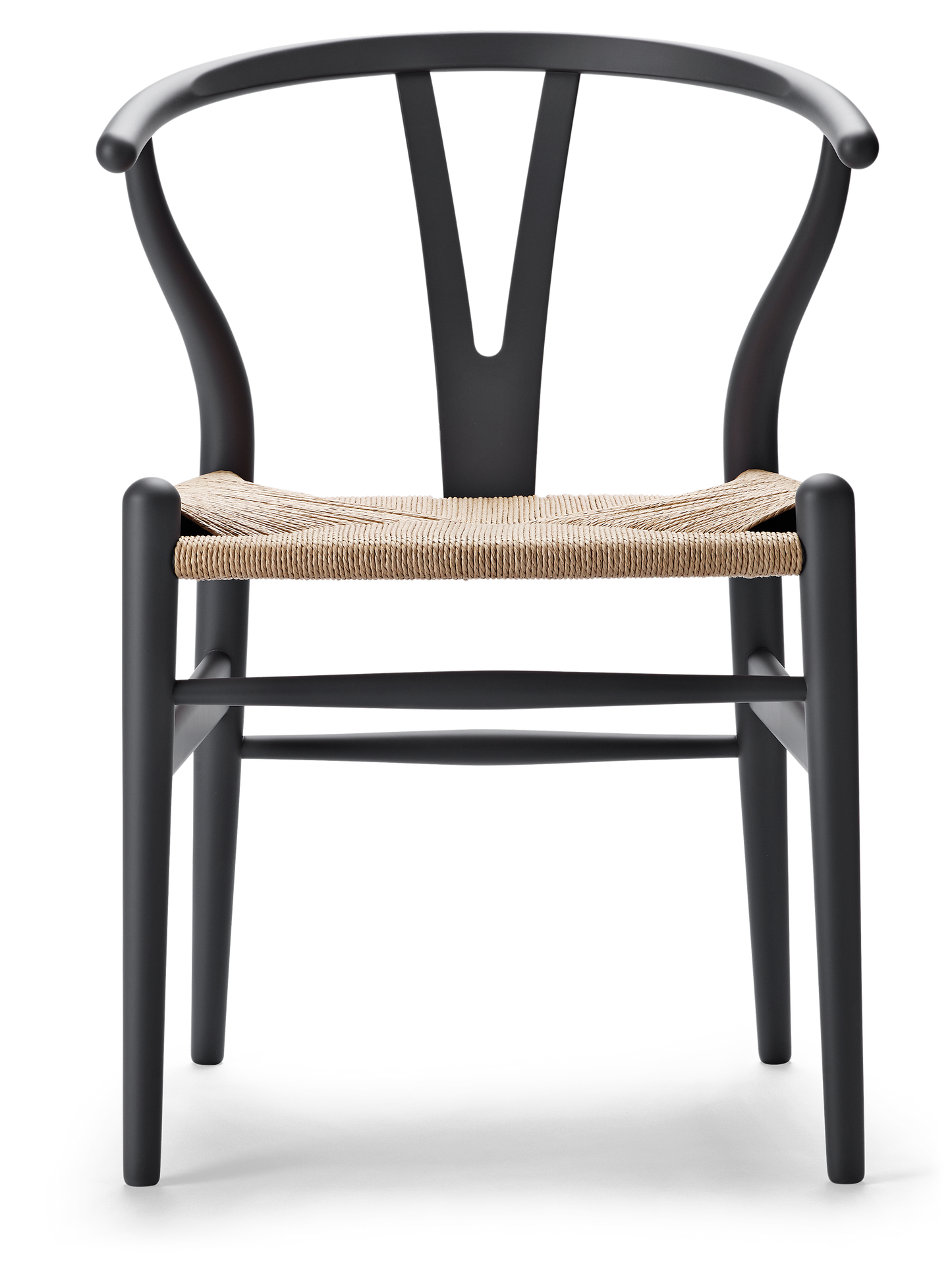CH24 Wishbone Chair - Beech, Soft Anthracite Gray, Natural Paper Cord