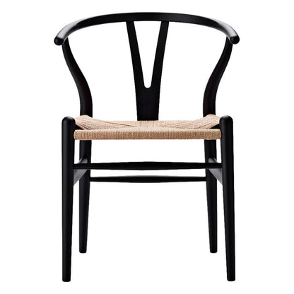 CH24 Wishbone chair by Carl Hansen & Søn #soft black - natural cord #