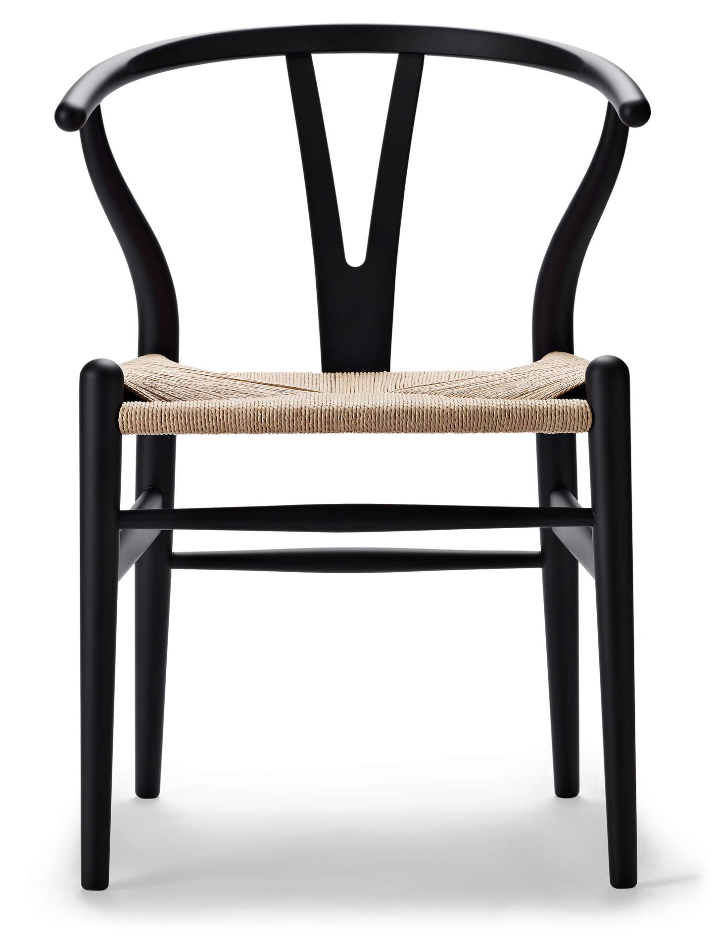 CH24 Wishbone Chair - Beech, Soft Black, Natural Paper Cord