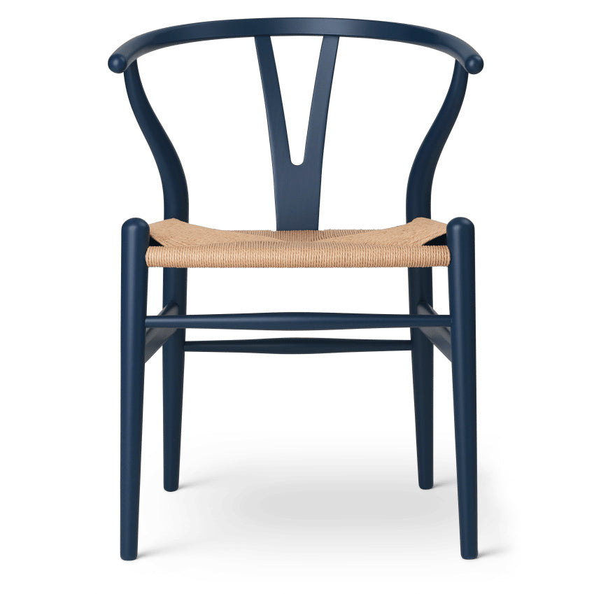 CH24 | WISHBONE CHAIR by Carl Hansen & Søn #beech/Painted Blue (CHS)/Natural Paper Cord