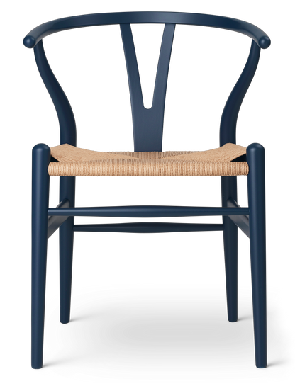 CH24 Wishbone Chair - Beech, Soft Blue, Natural Paper Cord