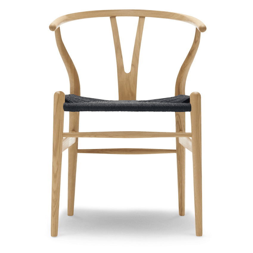 CH24 | WISHBONE CHAIR by Carl Hansen & Søn #oak/Lacquered/Black Paper Cord