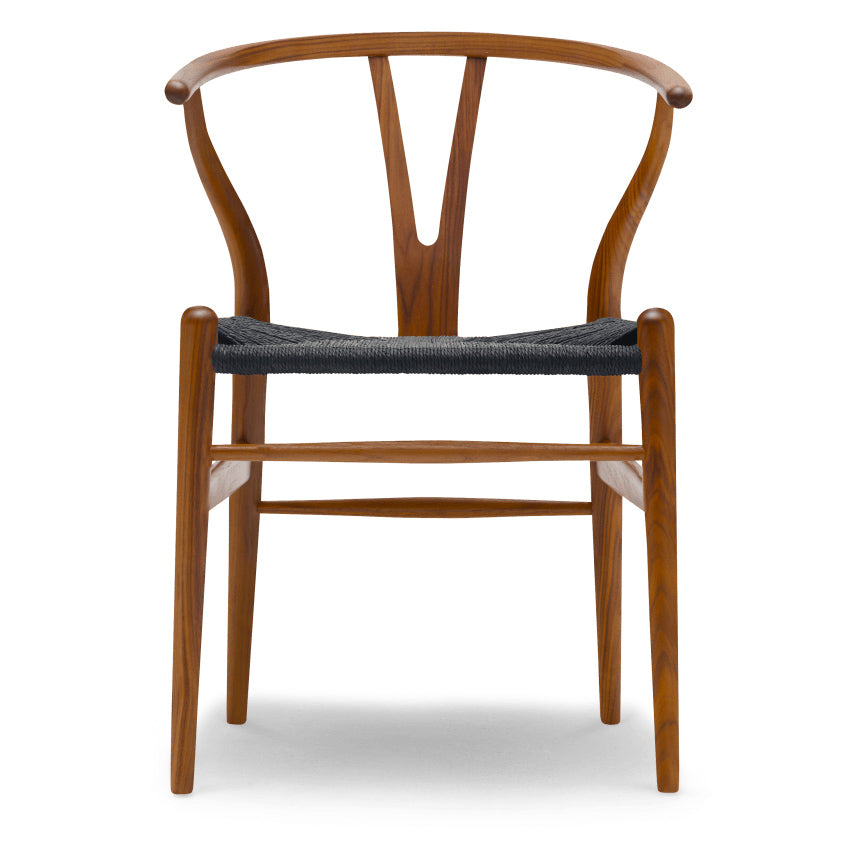 CH24 | WISHBONE CHAIR by Carl Hansen & Søn #walnut/Lacquered/Black Paper Cord