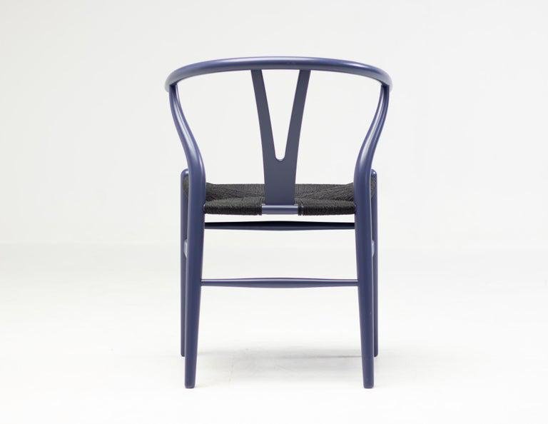 CH24 Wishbone Chair with Black Papercord Seat by Purple Hans Wegner for Carl Hansen