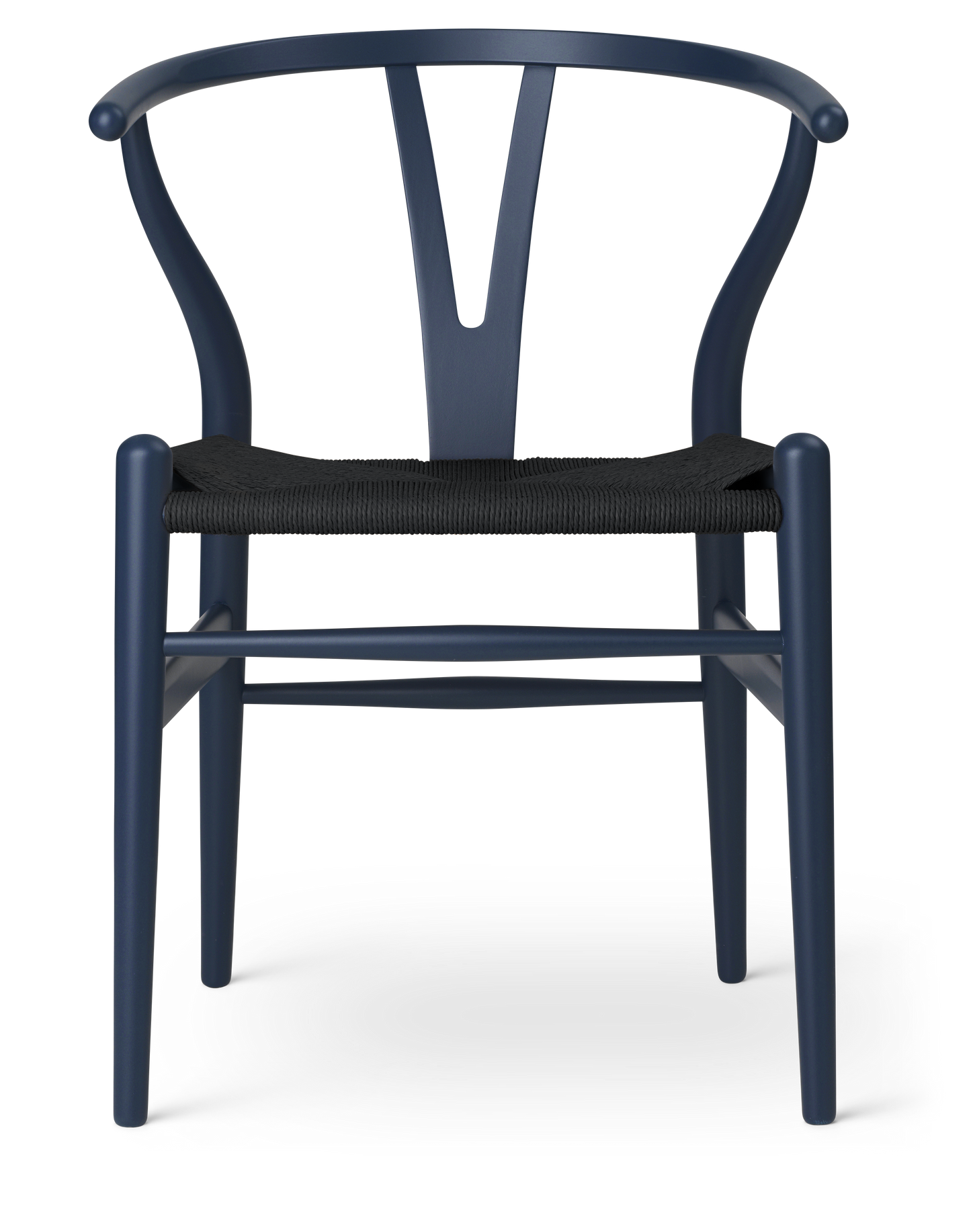 CH24 Wishbone Chair - Beech, Soft Blue, Black Paper Cord