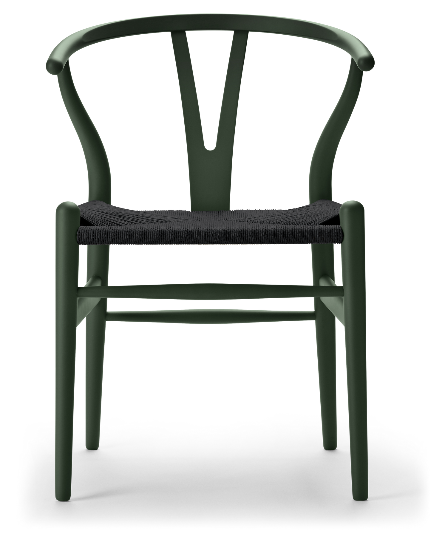 CH24 Wishbone Chair - Beech, Soft Green, Black Paper Cord