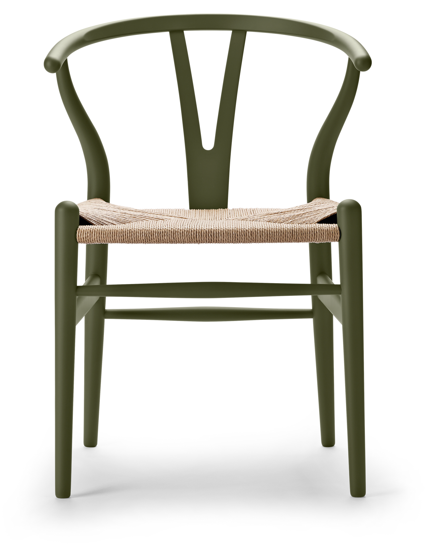 CH24 Wishbone Chair - Beech, Soft Olive Green, Natural Paper Cord