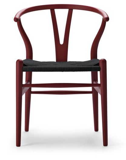 CH24 Wishbone Chair - Beech, Soft Red Brown, Black Paper Cord