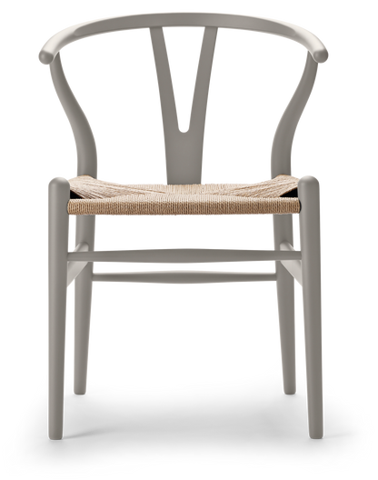CH24 Wishbone Chair - Beech, Soft Silver Gray, Natural Paper Cord