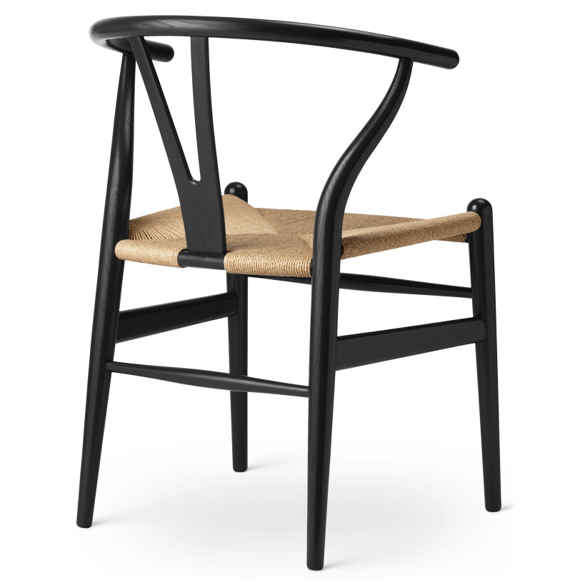 CH24 | WISHBONE CHAIR by Carl Hansen & Søn #oak/Painted Black (CHS)/Natural Paper Cord