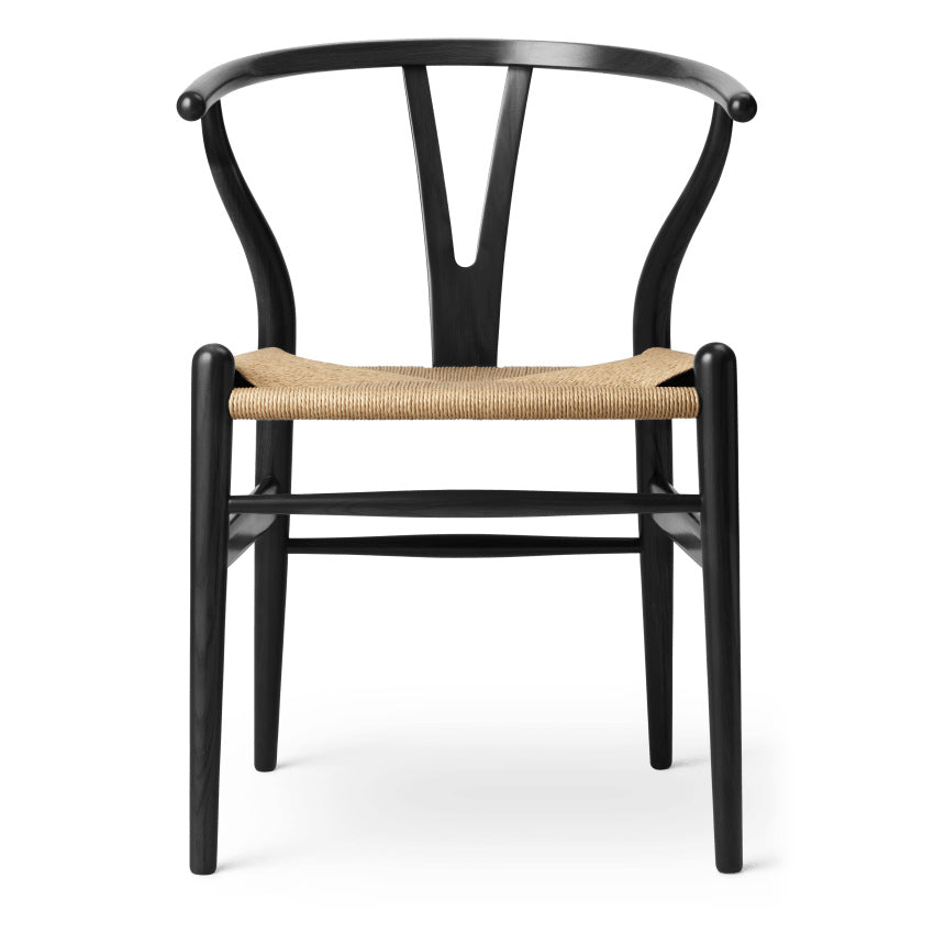 CH24 | WISHBONE CHAIR by Carl Hansen & Søn #oak/Painted Black (CHS)/Natural Paper Cord