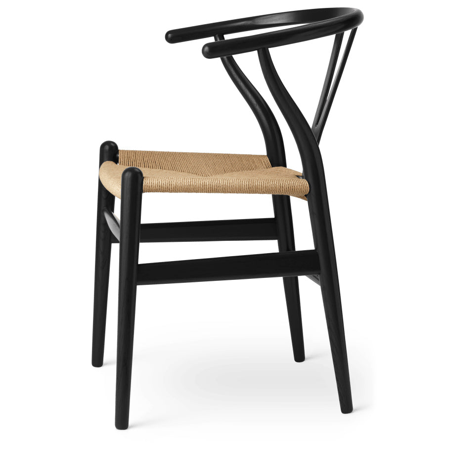 CH24 | WISHBONE CHAIR by Carl Hansen & Søn #oak/Painted Black (CHS)/Natural Paper Cord