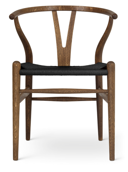 CH24 Wishbone Chair - Oak, Smoked Oil, Black Paper Cord