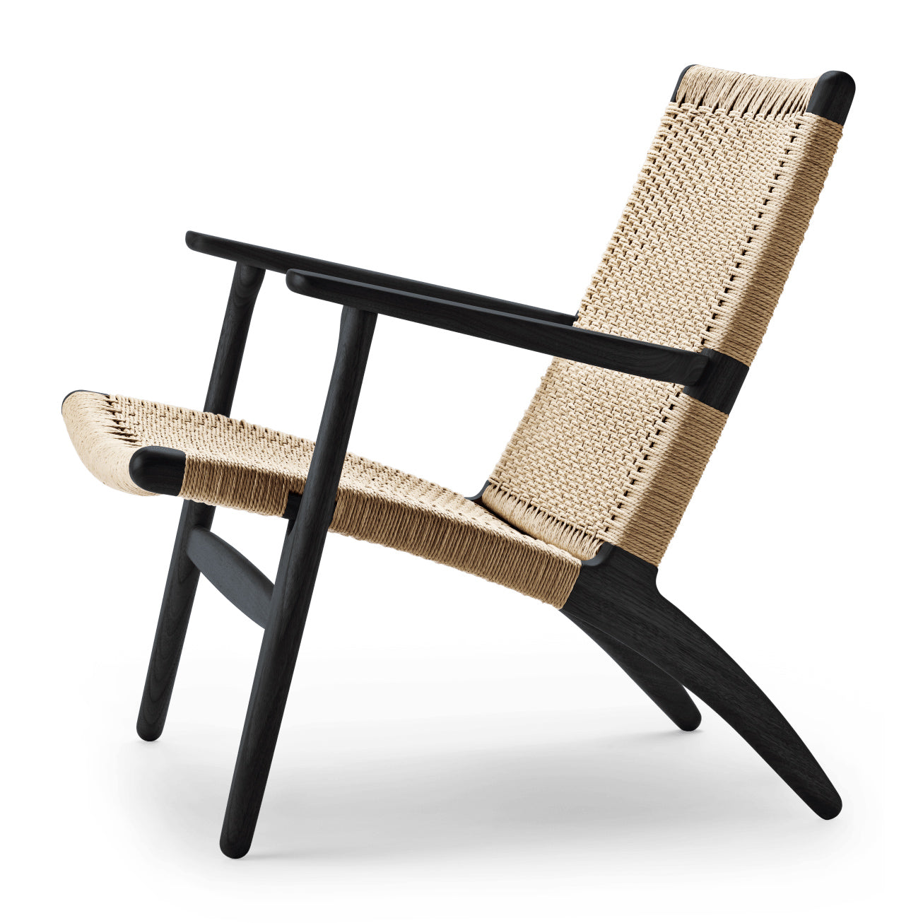 CH25 | Lounge Chair by Carl Hansen & Søn #Oak/Painted Black/Natural Paper Cord