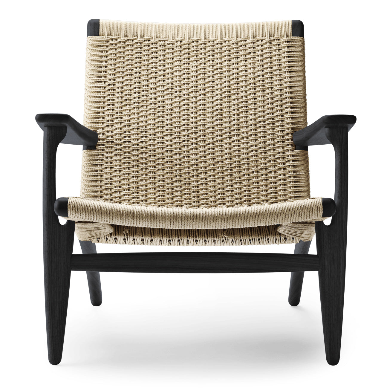 CH25 | Lounge Chair by Carl Hansen & Søn #Oak/Painted Black/Natural Paper Cord