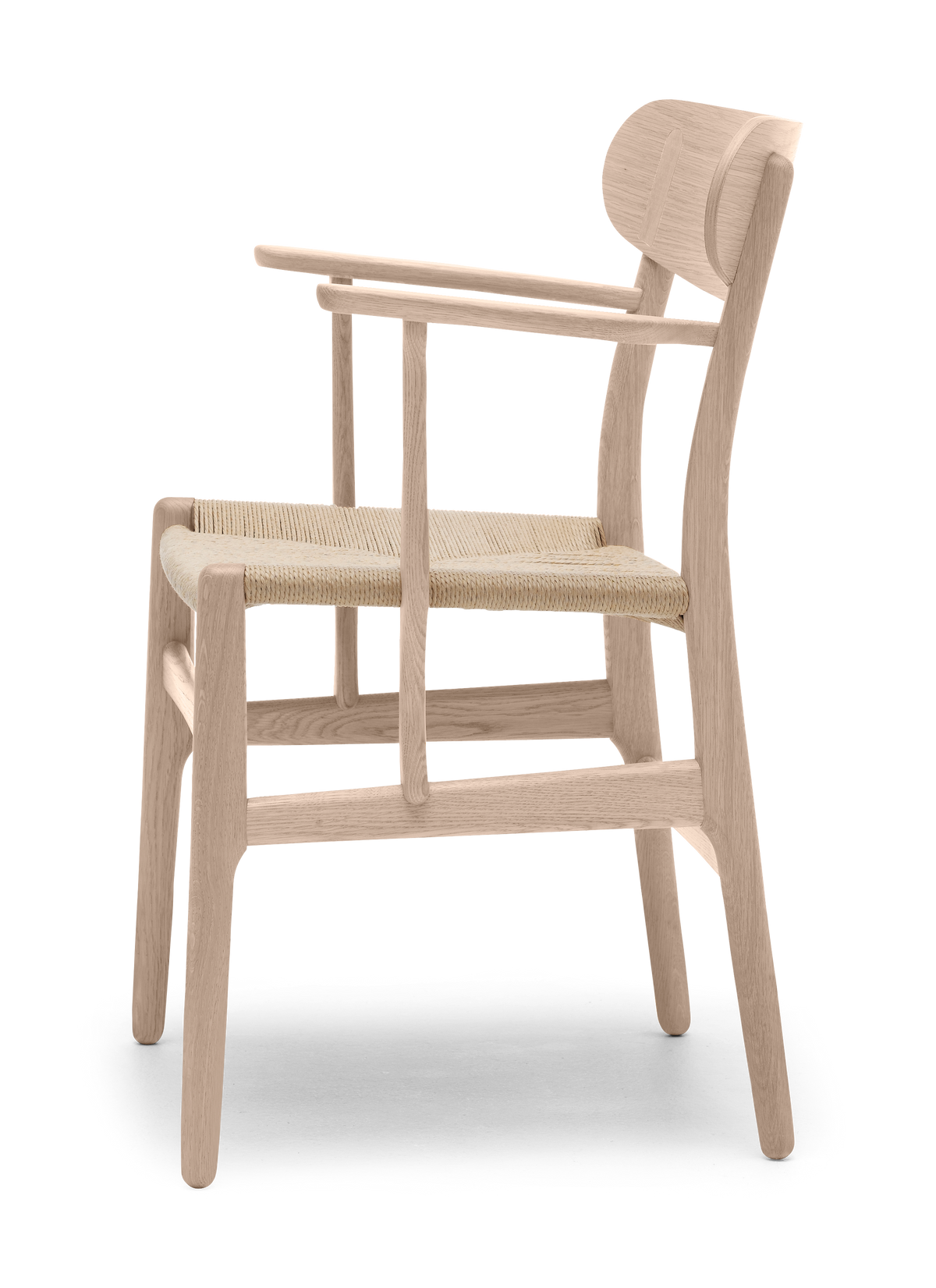 CH26 Dining Chair - Oak Soap Natural Paper Cord Side