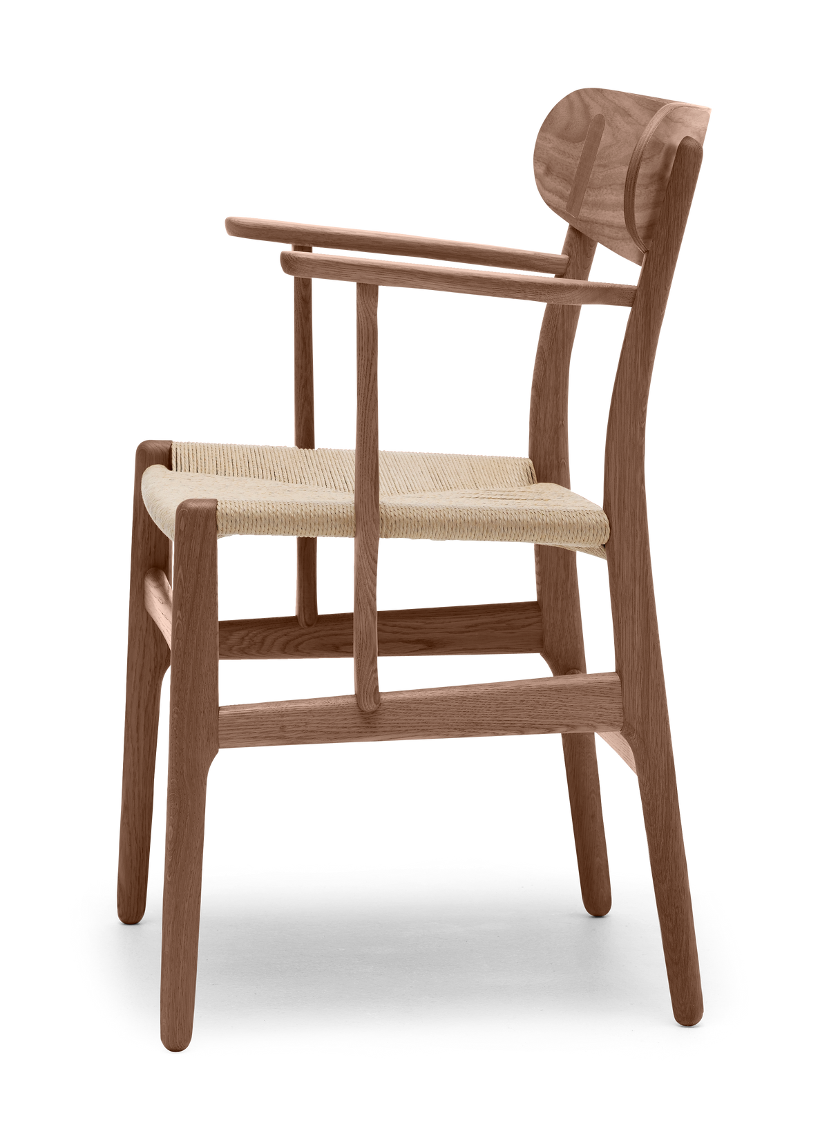 CH26 Dining Chair - Walnut Oil Natural Paper Cord Side