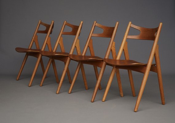 CH29 Sawbuck Chairs by Hans Wegner for Carl Hansen & Son, 1960s, Set of 4-MB-2023734