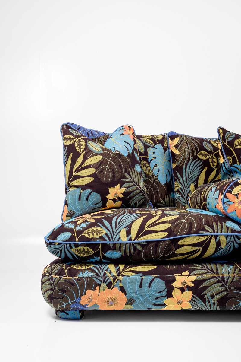 Cha-Cha Home Collection Sofa in Jungle by Night Fabric by JPDemeyer