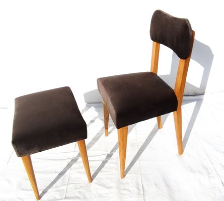 Chair and Stool, 1960s, Set of 2-GEL-632222