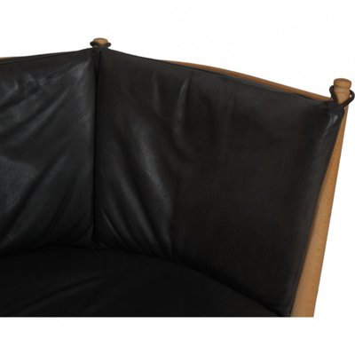 Chair in Black Aniline Leather by Børge Mogensen, 1970s-MTD-2028739