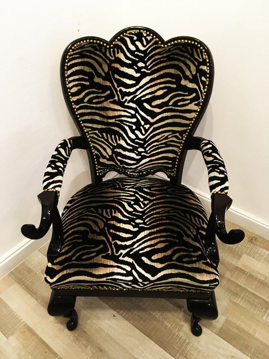 Chair in Faux Zebra by Louis Kozma, 1920s