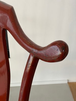 Chair in Ming Chinese style with High Backrest and Red Lacquer-JO-1285385