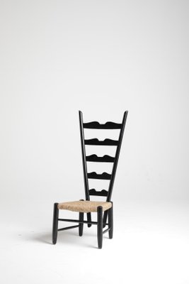 Chair in Wood and Wicker attributed to Gio Ponti for Casa and Giardino, 1939-KKZ-1814188