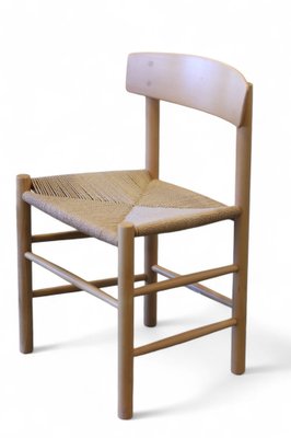 Chair Model J39 in Beech and Wicker Seat by Børge Mogensen for FDB, 1940s-BPJ-2042803