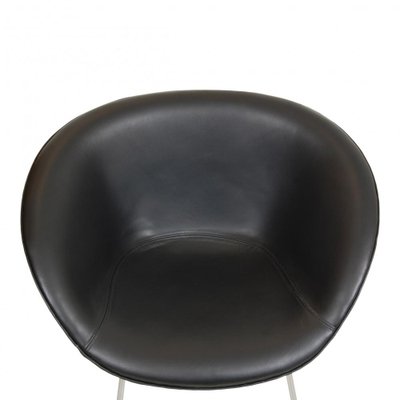 Chair with Black Leather by Arne Jacobsen for Fritz Hansen, 2000s-MTD-1400587