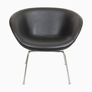 Chair with Black Leather by Arne Jacobsen for Fritz Hansen, 2000s-MTD-1400587