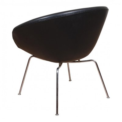 Chair with Original Black Leather by Arne Jacobsen for Fritz Hansen-MTD-1400586