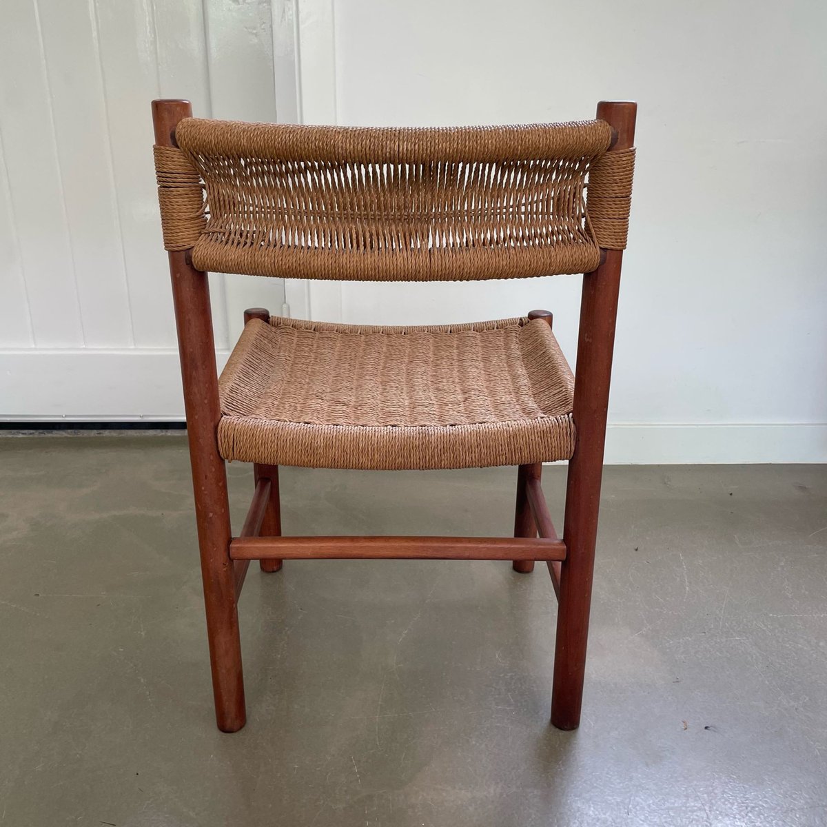 Chair with Papercord Seat and Backrest, 1950s