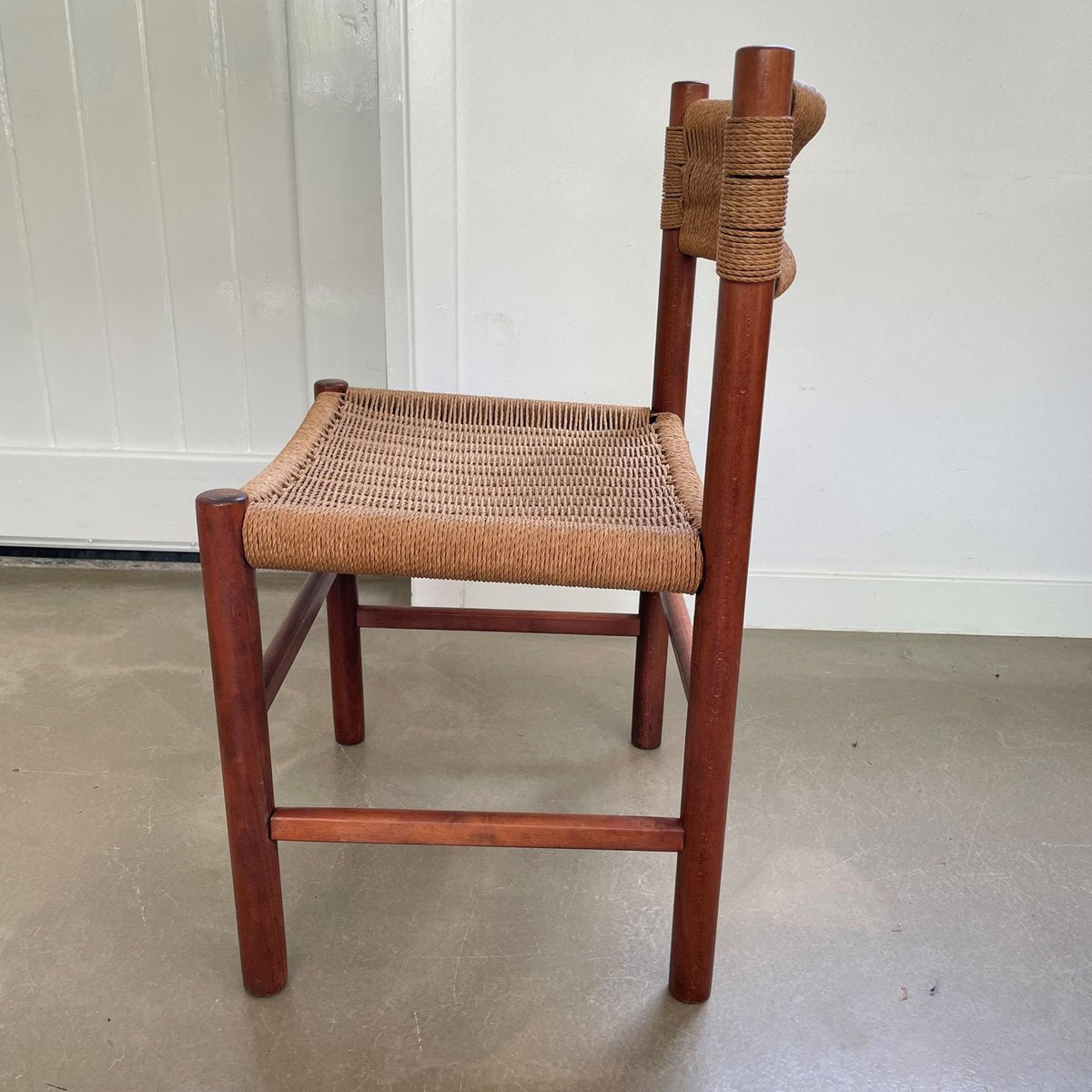 Chair with Papercord Seat and Backrest, 1950s