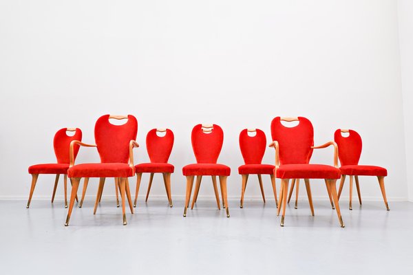 Chairs and Armchairs, Italy, 1950s, Set of 8-FGA-924039