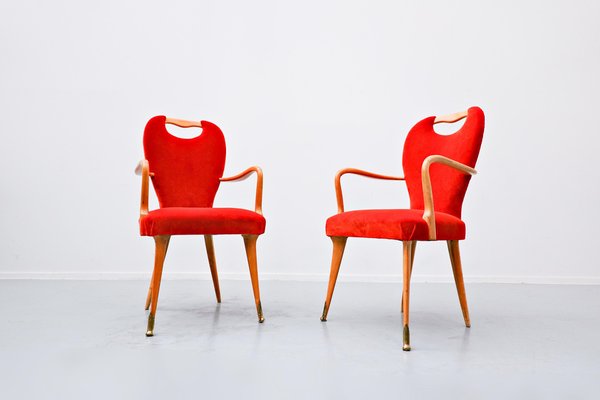 Chairs and Armchairs, Italy, 1950s, Set of 8-FGA-924039